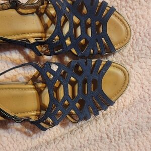 Navy blue Italian sandals
